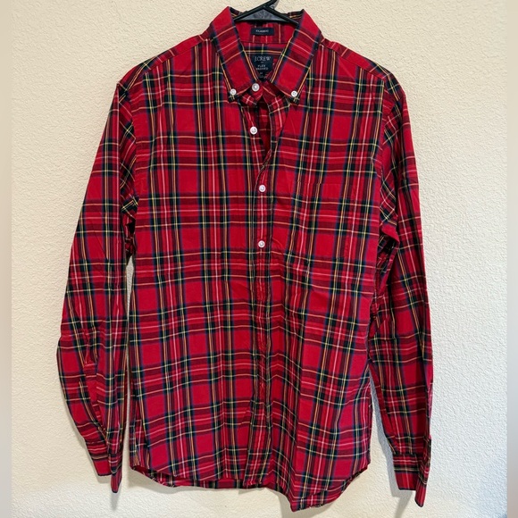 J. Crew Other - J. Crew Men's Red and Green Plaid Button Down Shirt